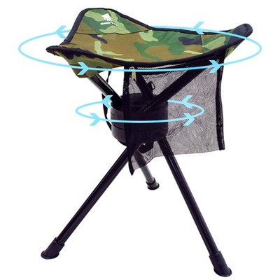 Portable Camping Swivel Folding Stool 220 lbs Load Capacity - Ideal for Hiking