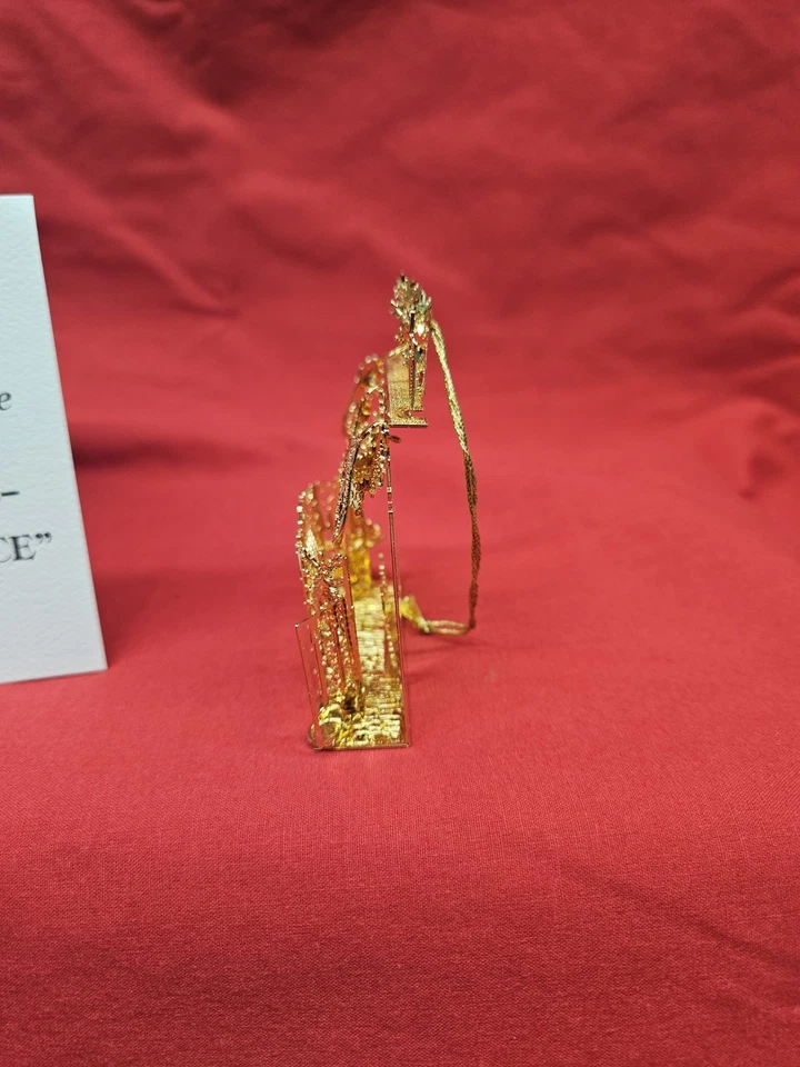 Danbury Mint 2005 chimenea festiva chapada en oro de 23 k adorno anual de Navidad IO Foto 3 de 4