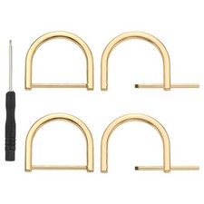 4Pcs 1-1/2 Inch D-Rings Screw in Shackle Horseshoe U Shape D Rings, Light Gold
