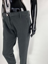 Pantalone donna Prada grigio con cintura in lana taglia IT46