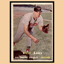 Billy Loes #244 1957 Topps Baltimore Orioles Baseball Card MLB EX