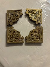 ANTIQUE ART NOUVEAU BRASS Frame Desk Corner Protector