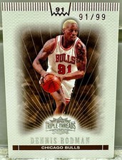 JERSEY # MATCH! 2008-09 Topps Triple Threads Dennis Rodman 91/99! BULLS (1/1)!