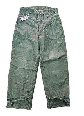 US Navy USN 1978 Extreme Cold Weather Permeable Green Deck Trousers Medium #10