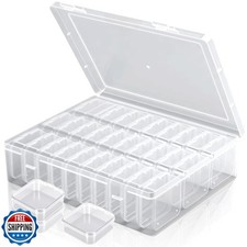 Qryuvfek Bead Organizer Box, 31 Mini Clear Jewelry Organizers and