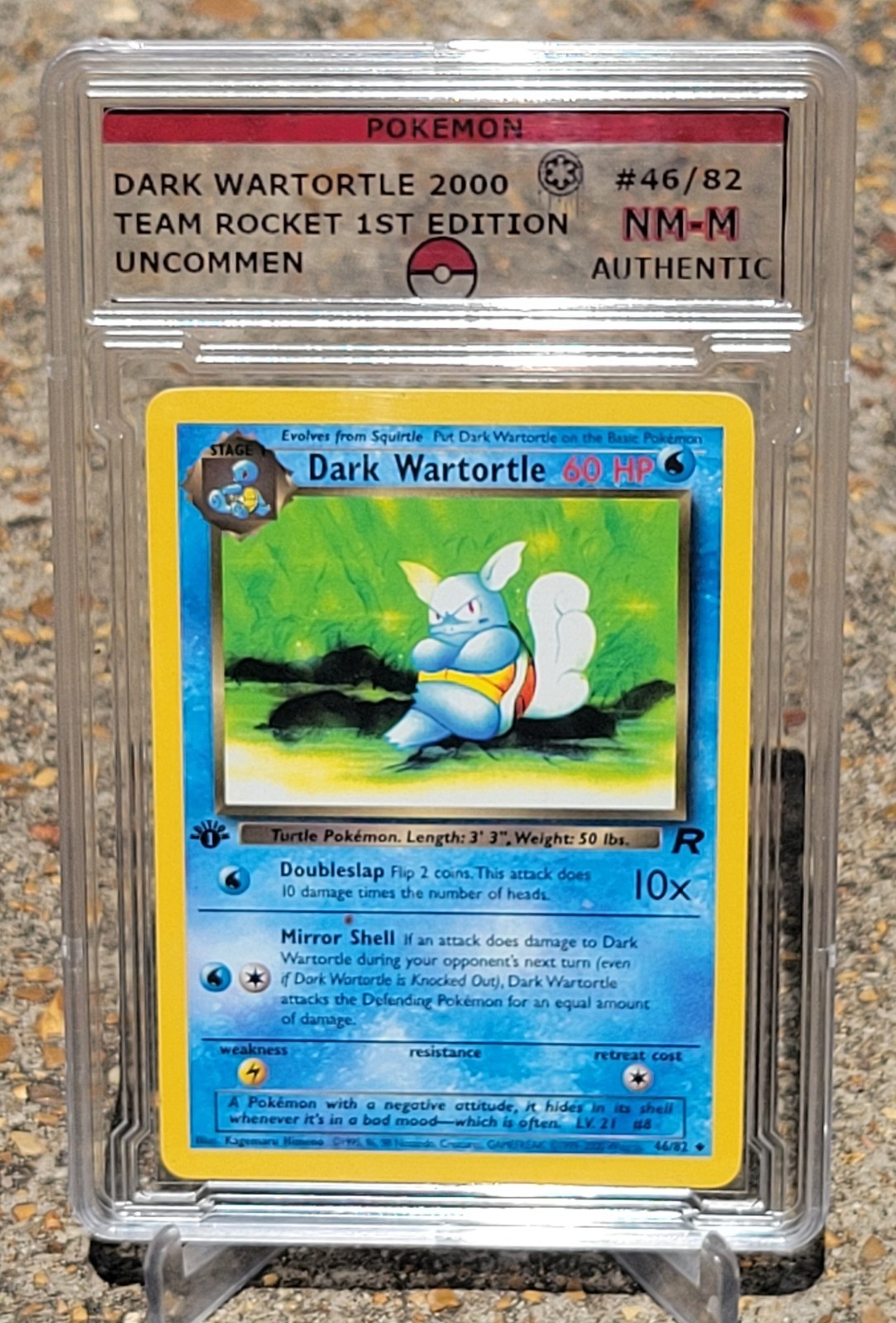 POKEMON DARK WARTORTLE # 46/82 1ST EDITION TEAM ROCKET NM-M 2000 SLABBED