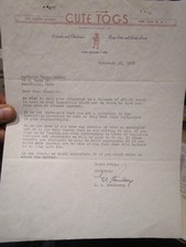 1955 Cut Togs Children's Clothing New York City Letter Advertising Kids Clothes