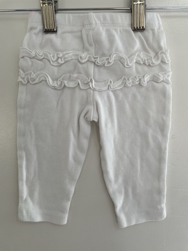 Pantalones Carter's Baby Girls blancos lisos con volantes traseros 100 % algodón elásticos 3M - Imagen 3 de 4