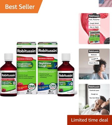 DM Max Cough Plus Chest Congestion and Maximum Strength Nighttime Cough DM, A...