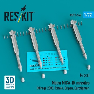 ResKit RS72-0549 - 1:72 Matra MICA-IR missiles (4 pcs) (Mirage 2000, Rafale, Gri