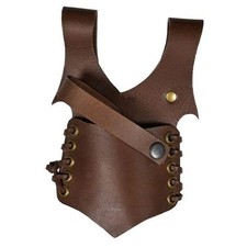 Leather Sword Frog Medieval Sword LARP Costume Accessory Brown 7.8" x 5.3"