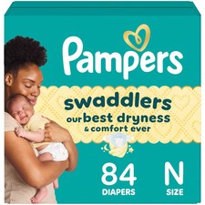 Pampers Swaddlers Sensitive Disposable Diapers - Size 0 - 84ct