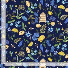 Bee Kind Floral Hives Fabric - By The Yard - Cotton Timeless Treasures CD3259