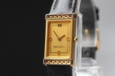Vintage 1983 N MINT Seiko NinaRicci 8420-6160 Gold Quartz Womens