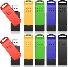 KEXIN 16GB Flash Drive 10 Pack USB 2.0 Thumb Drives Swivel Bulk USB Drive