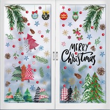 Christmas Tree Window Clings, 9 Sheets 109Pcs