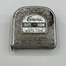 Vintage Evans 110W 10 FT. 10 White Tape Measu...