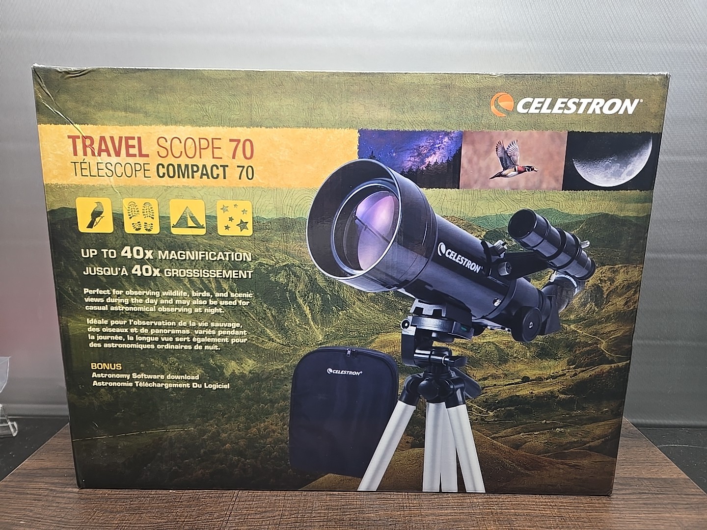 Celestron Travel Scope 70 Portable Refractor Telescope - 70mm Aperture with Trip