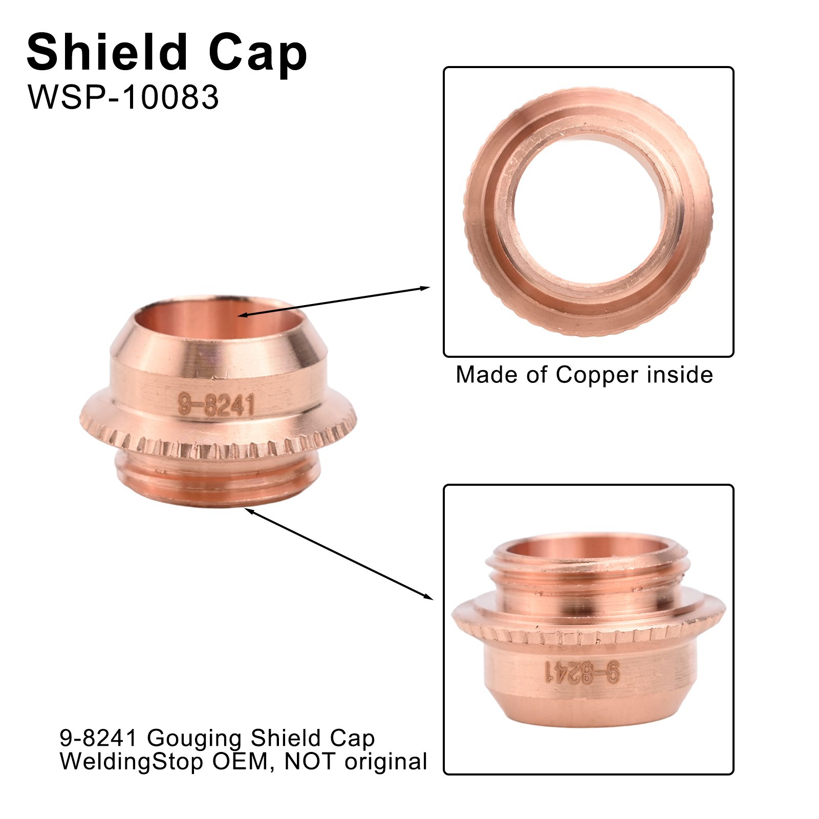 5pcs Gouging Shield Cap 9-8241 Fit Thermal Dynamics/100 Plasma Torch