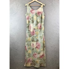 K Studio Floral Mint Pink Pastel Floweral Long Dress, Size 14