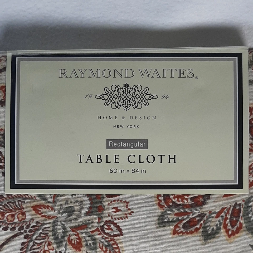 Raymond Waites Paisley Print 60 in x 84 in Rectangular Table Cloth - Image 2 of 4