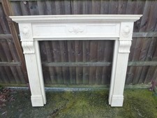 MARBLE EFFECT FIREPLACE SURROUND / MANTLE SHELF MADE OF HARD RESIN