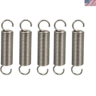 Compact & Rust-Resistant Dual Hook Tension Springs - 5pcs, 0.047'' Wire Diameter