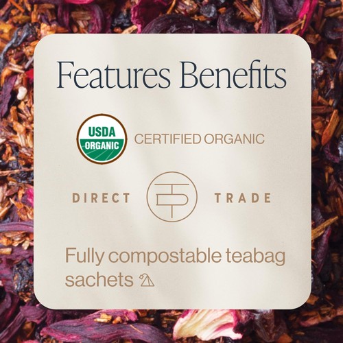 Rishi Tea Blueberry Hibiscus tisane - Profitez chaud ou glacé - 15 pièces - paquet de 3 - Photo 3/5