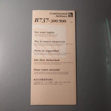 Continental Airlines Boeing 737-300/500 2/05 Safety Card 