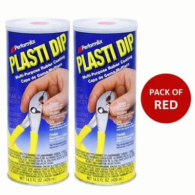 2 Pack Plasti Dip Red 14.5 oz Performix Liquid Rubber Tool Handle Grip Coating