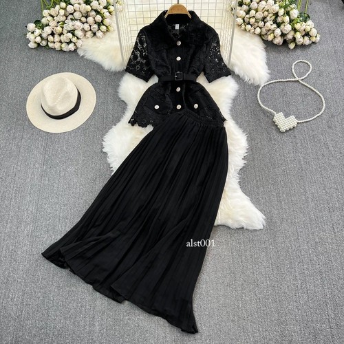 Camicia donna moda sciolta monopetto pizzo set due pezzi gonne vita alta - Foto 17 di 23