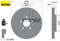 2X Bremsscheibe Textar 92300703 2 Bremsscheiben Vorderachse Vorne