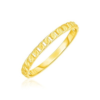 14 Karat Gelbgold Ring mit Perlenstruktur