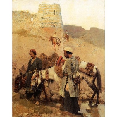 Lord Traveling in Persia - 40x50 Inch Rolled Canvas Wall Art Print