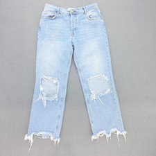 We The Free Free People Distressed Jeans Light Wash Button Fly Women's Size 27