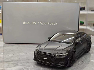 KengFai 1/18 ABT Audi RS 7 Sportback RS7 Diecast Car Model Matte Black, Six Open