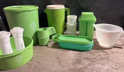 Vintage Bundle Of GREEN TUPPERWARE-CONTAINER-storage