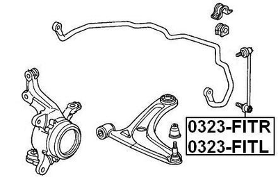 Front Left Stabilizer Link / Sway Bar Link Febest 0323-FITL OEM