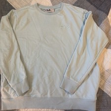 Fila Women  s Crewneck Sweatshirt Large L Blue Pullover Long Sleeve Logo