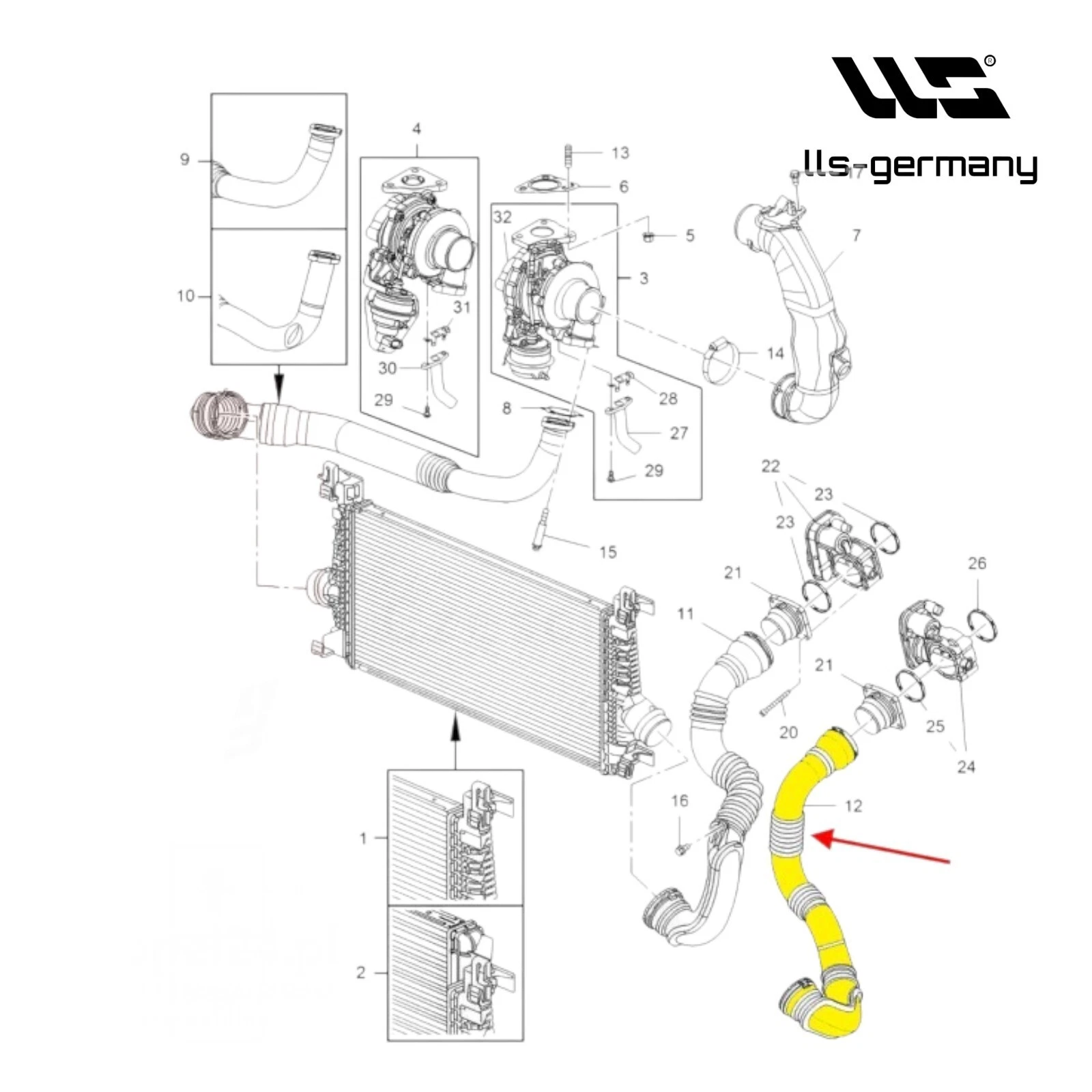 Turboschlauch Ladeluftschlauch für OPEL Astra J Limousine 1.7 CDTI 13265281 - Bild 7 von 7