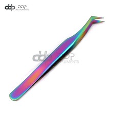 Stainless Steel Jeweler Style Tweezer 6 Multi Titanium Rainbow Color Fine Point