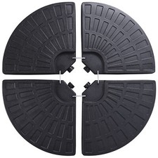 4-Piece Patio Umbrella Base Heavy Duty Cantilever Offset Umbrella Stand w/ Hooks