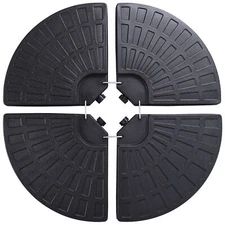 4-Piece Patio Umbrella Base Heavy Duty Cantilever Offset Umbrella Stand w/ Hooks