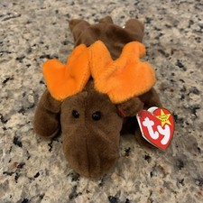 TY BEANIE BABY CHOCOLATE THE MOOSE BROWN STUFFED PLUSH ANIMAL TOY W/ TAG T-8