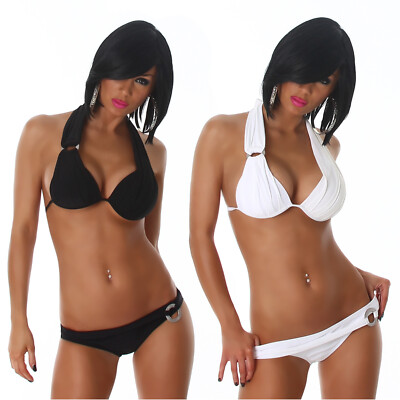 Eleganter Damen Bikini Träger Badeanzug 82995 Nuovo