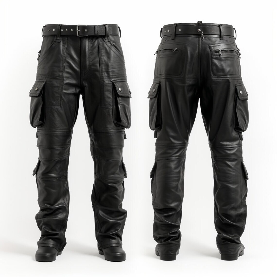 Bikers Pants With Multiple Pockets