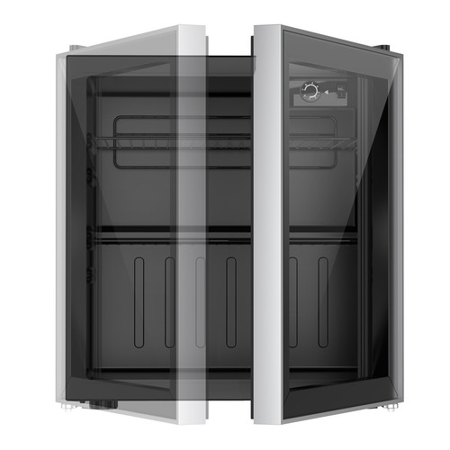 Mini Bar Fridge Portable Small Glass Door Beverage Refrigerator Cooler 46L Black - Picture 10 of 13