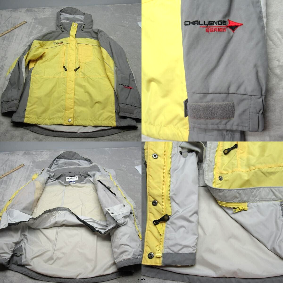 Columbia Challenge Series Jacket Womens Large Yellow Waterproof 3