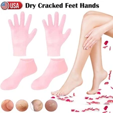 2× Moisturizing Silicone Gloves & Foot Care Socks Hand Spa Pedicure Hydrating US