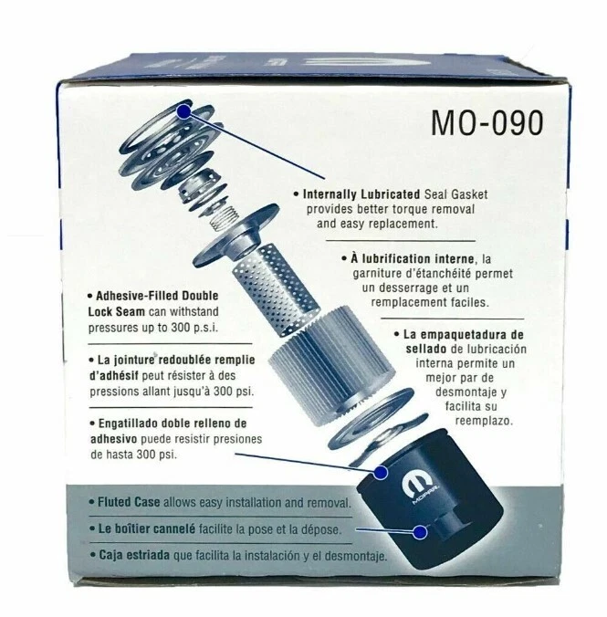Paquete de 12 filtros de aceite de motor originales Mopar MO-090 OEM 5281090AB Chrysler Jeep Dodge Foto 3 de 3